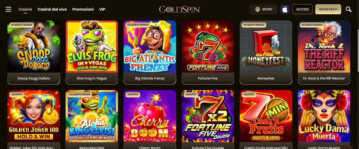Goldspin migliori casino online stranieri