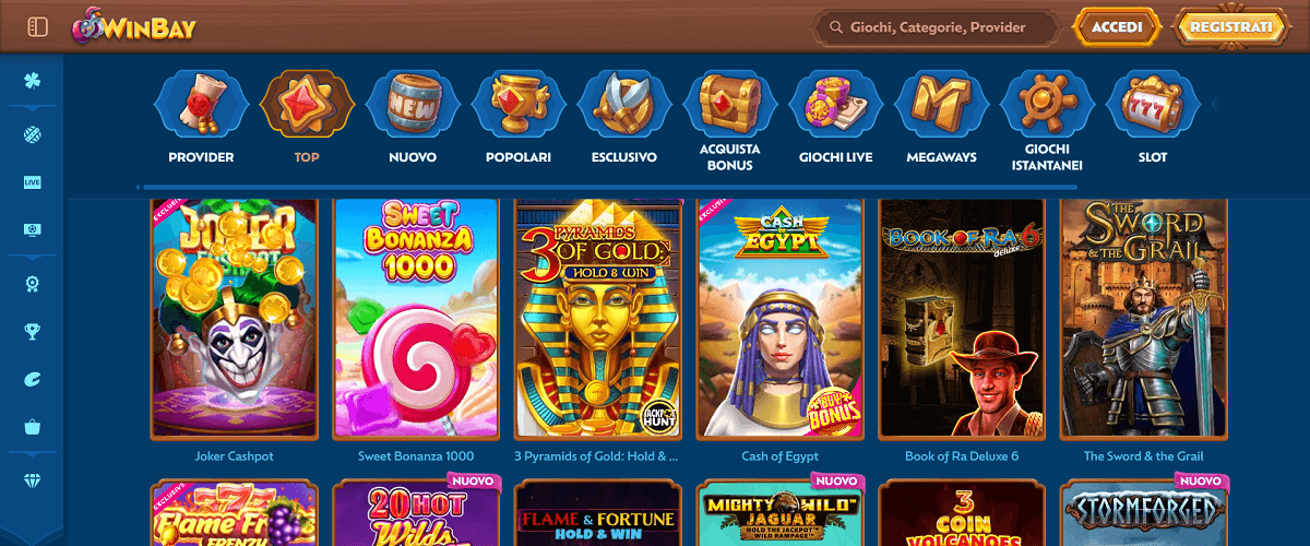 winbay lista casino online stranieri